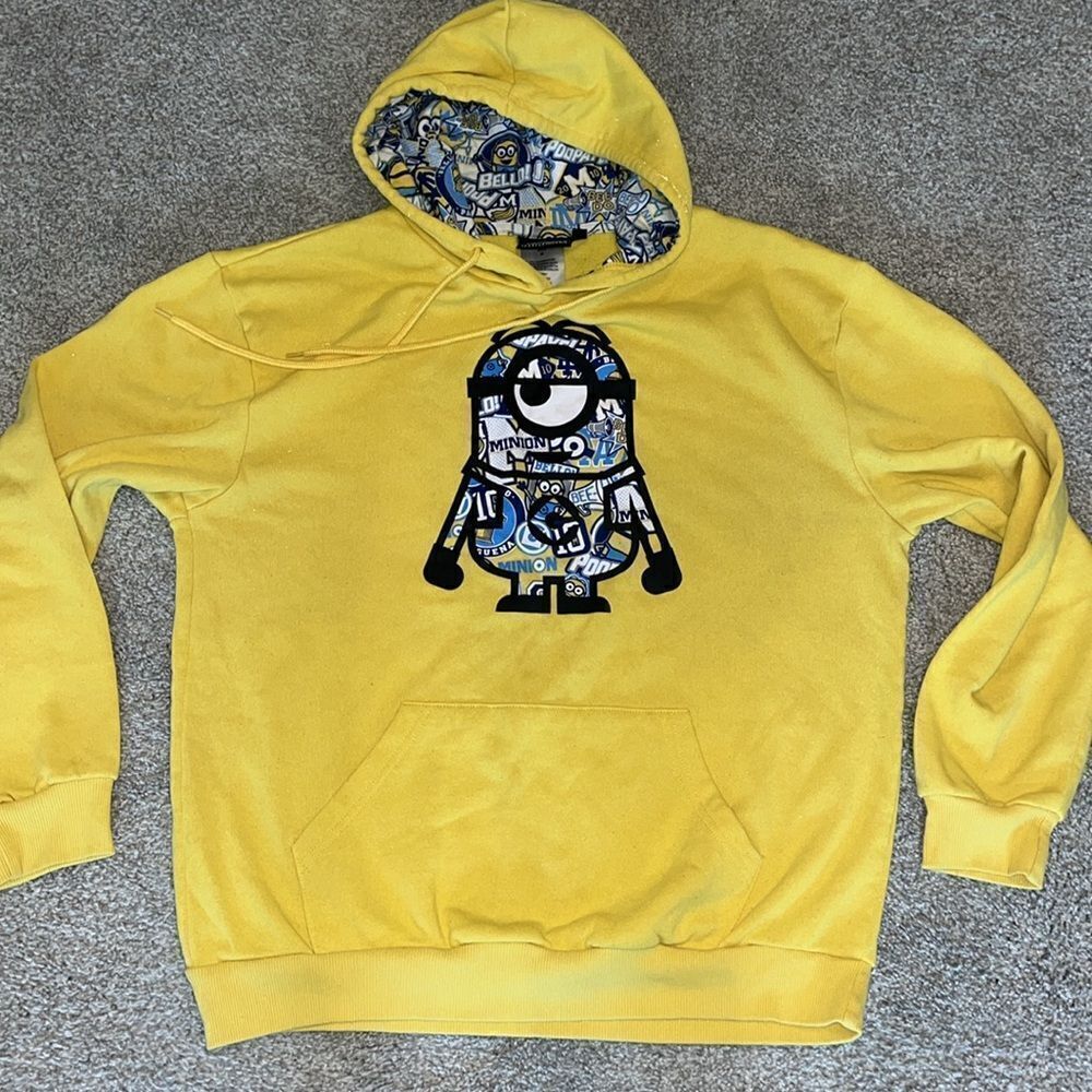 Yellow Minion Graphic Hoodie - Casual Pullover Sweatshirt